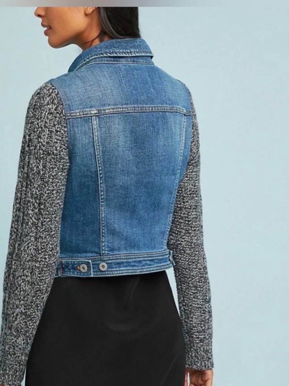 Like New, Anthropologie Pilcro & The Letterpress Denim Sweater Jacket. Size S - Picture 2 of 11